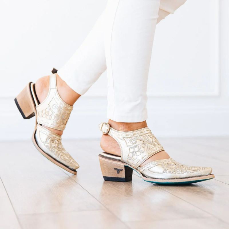 WOMEN'S ROBIN MULE-Champagne Metallic